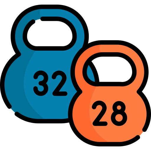 two kettlebells