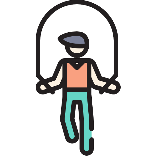 person with cap jumping rope outdoors