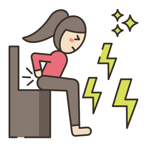 woman holding her back